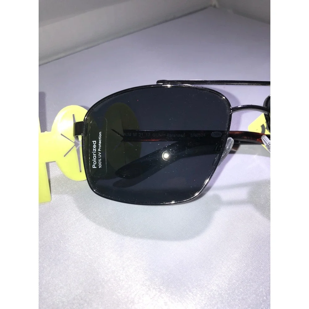 All In Motion Polarized Sunglasses Gunmetal Square Aviator AIM-M 21 17 GUN NWT